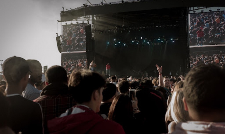 Festival attendees watching a concert