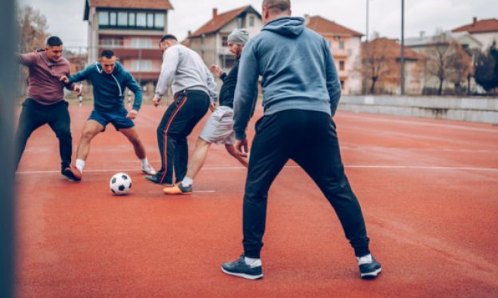 men playing football