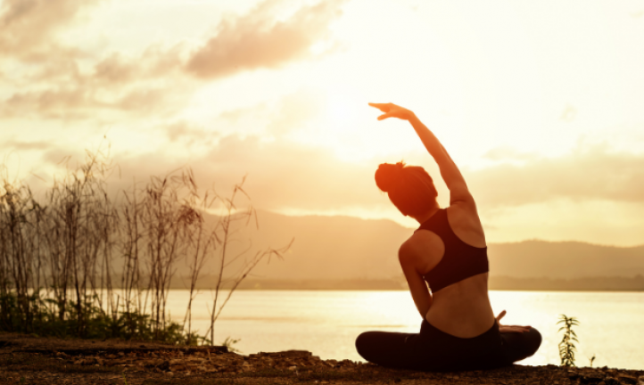 woman doing yoga